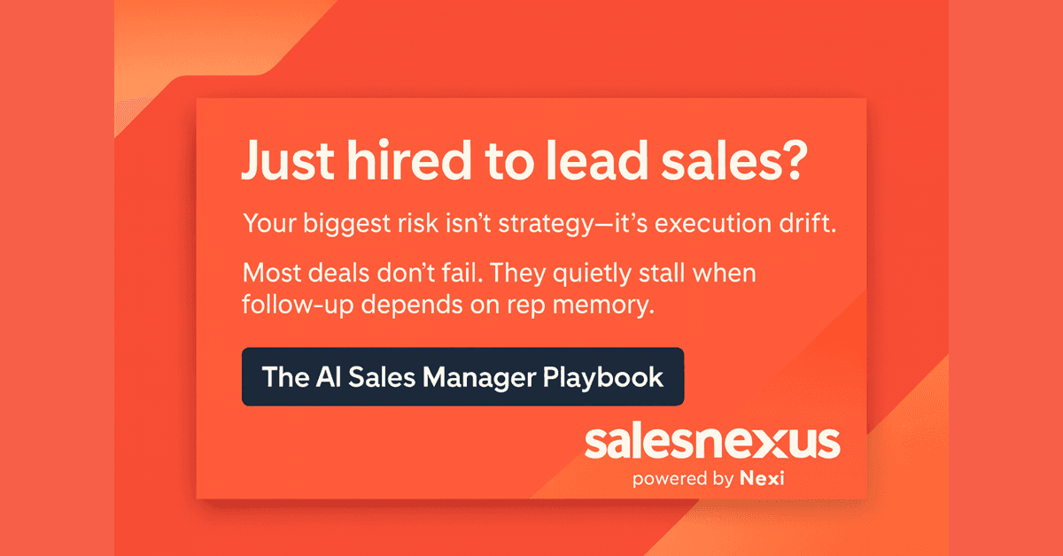 SalesNexus Releases Free AI Sales Manager Playbook to Address Revenue Leakage in B2B Sales