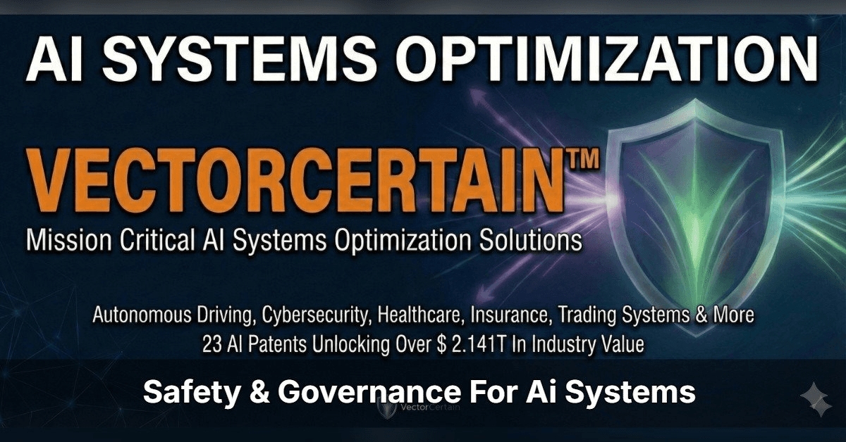 AI Agent Governance Crisis Exposed as VectorCertain Reveals Preventive Solution Was Ignored