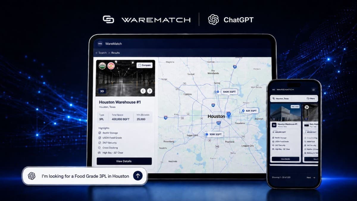 WareMatch Launches on ChatGPT App Store, Simplifying 3PL Discovery Through AI Conversations