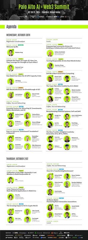 Palo Alto AI X Web3 Summit Unveils Full Agenda with 50+ Industry Leaders