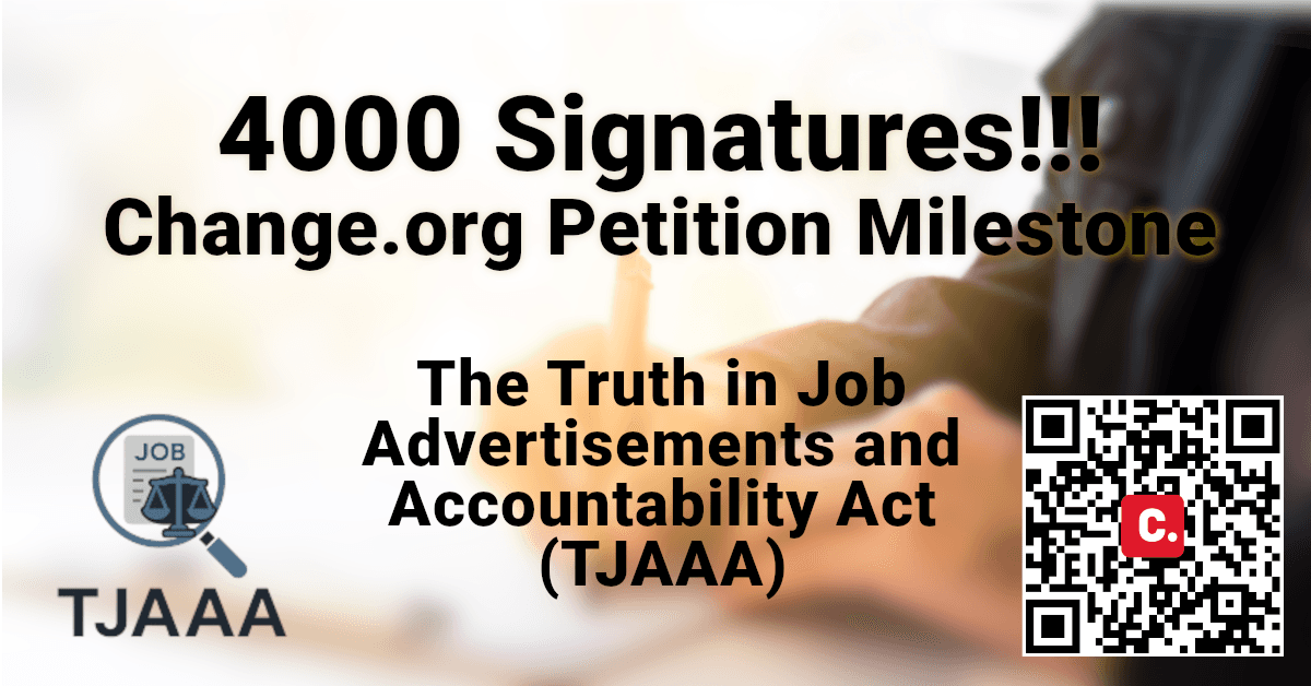 Over 4,000 Americans Petition for Truth in Job Advertising Act as Congressional Support Grows