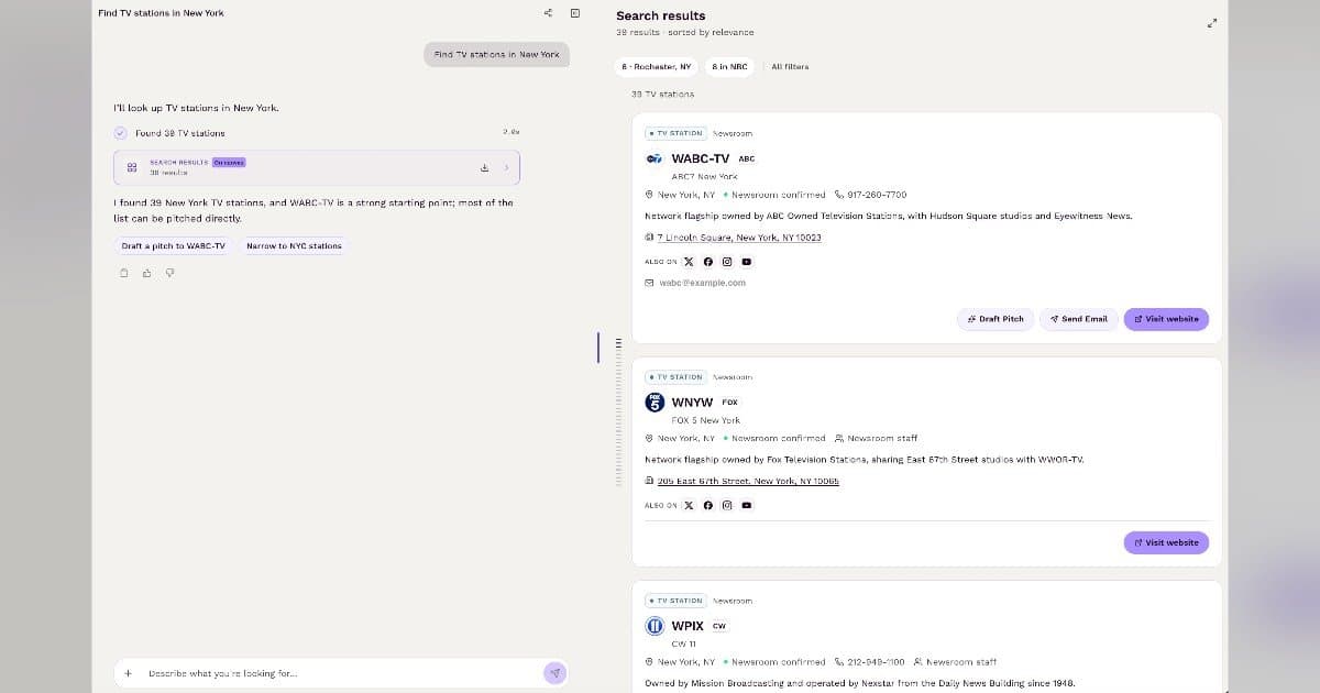 Featured Adds Local TV Station Database to Its AI PR Platform